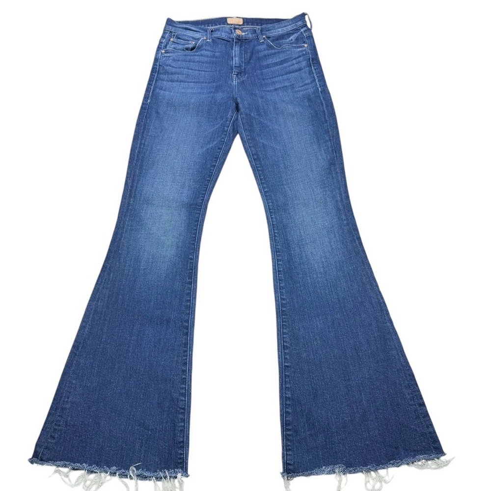 MOTHER The Weekender Fray Jeans in Classic Blue size 28